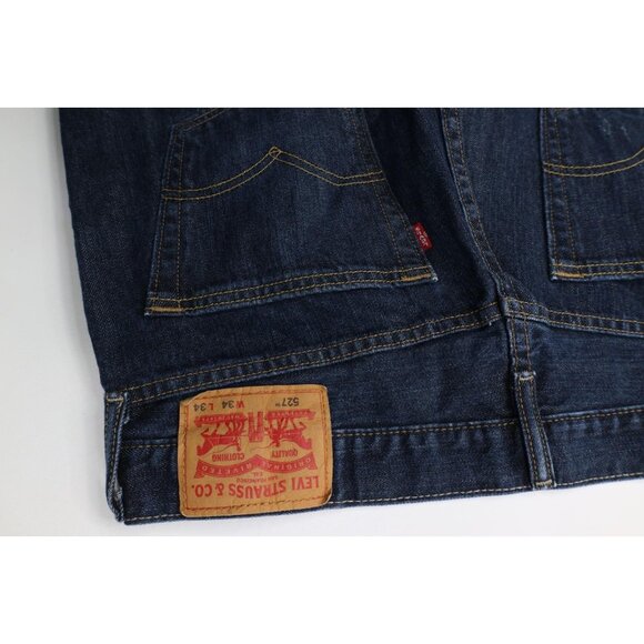 Vintage Y2K Levis 527 Mens 34x34 Faded Slim Boot Cut Flared Denim Jeans Blue - Picture 14 of 14